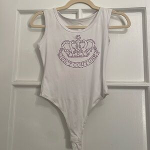 Vintage White and Pink Juicy Couture Bodysuit